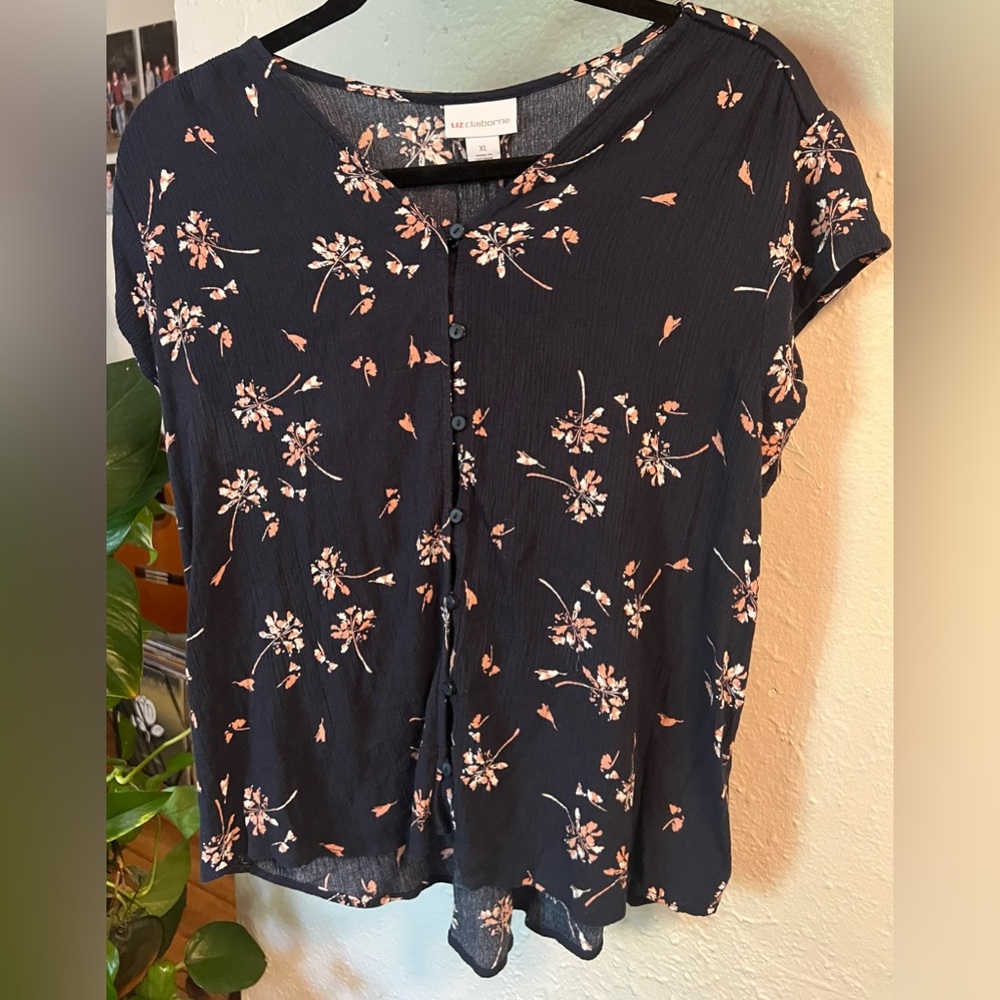 Liz Claiborne summer floral blouse xl